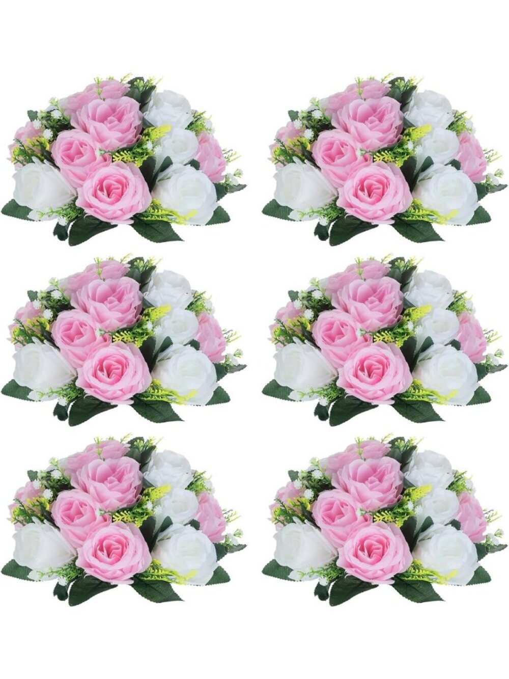 Elegant Pink & White Flower Balls | Artificial Rose Centerpieces for Weddings